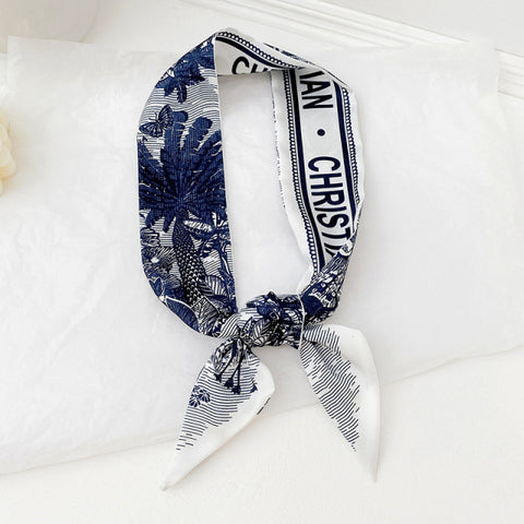 Luxury Brand Square Silk Scarf Women Satin Print Hijab Scarves Muslim