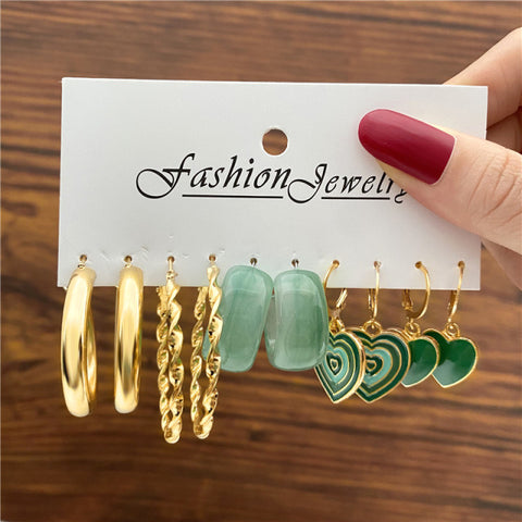Trendy Exquisite Pearl Metal Earrings Set For Women