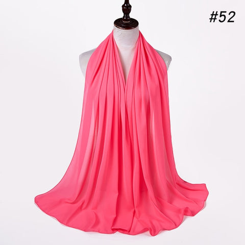 women plain bubble chiffon scarf hijab wrap printe solid color shawls