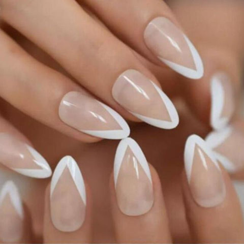 Wear Detachable Pink Lady Art Ballerina Full Cover Fake Nails 24pcs/box