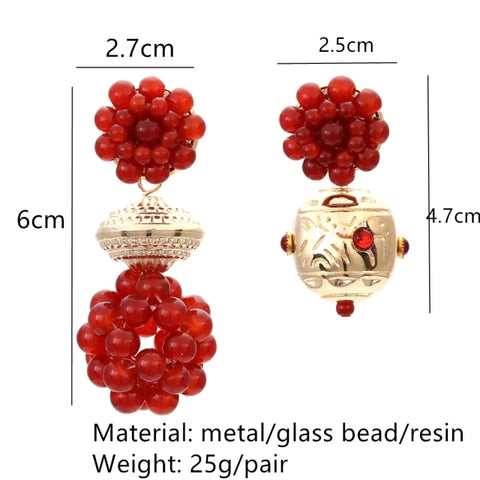 Retro Golden Metal Leaf Stud Earrings Geometric Irregular Plant Earring