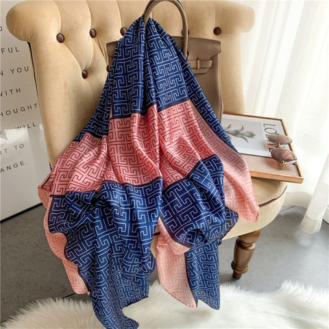 New Summer Women Silk Scarf Beach Hijab Shawls and Wraps Female