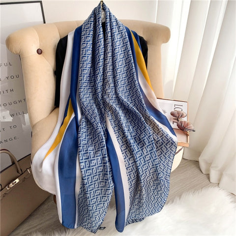New Summer Women Silk Scarf Beach Hijab Shawls and Wraps Female