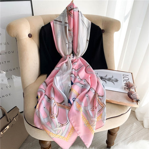 New Summer Women Silk Scarf Beach Hijab Shawls and Wraps Female