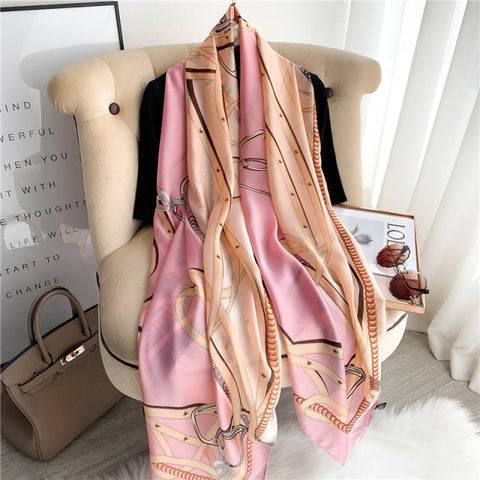 New Summer Women Silk Scarf Beach Hijab Shawls and Wraps Female