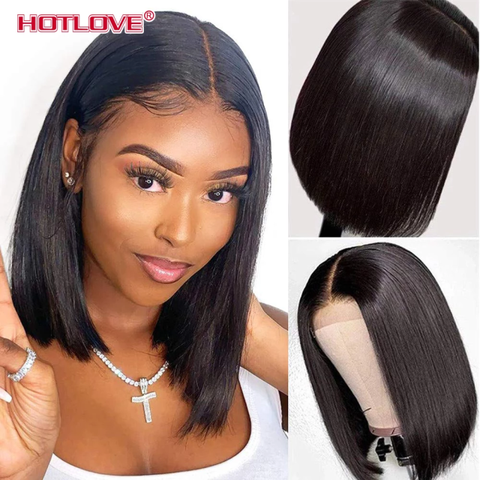 Short Bob Wig Bone Straight Human Hair Wigs for Black Women