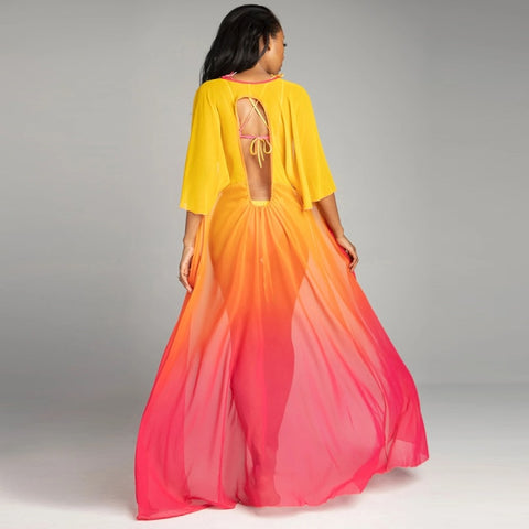 Sexy Bikini Set And Beach Cover Up Swimwear Women Beach Wear