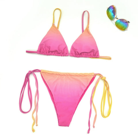 Sexy Bikini Set And Beach Cover Up Swimwear Women Beach Wear