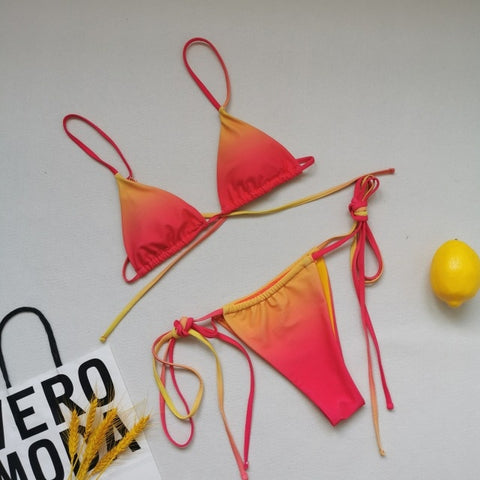 Sexy Bikini Set And Beach Cover Up Swimwear Women Beach Wear