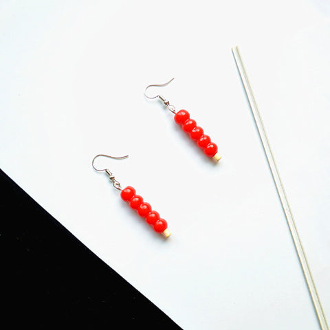 Lovely Fruit Tea Cup Earrings Creative Funny CrystalJewelry personality