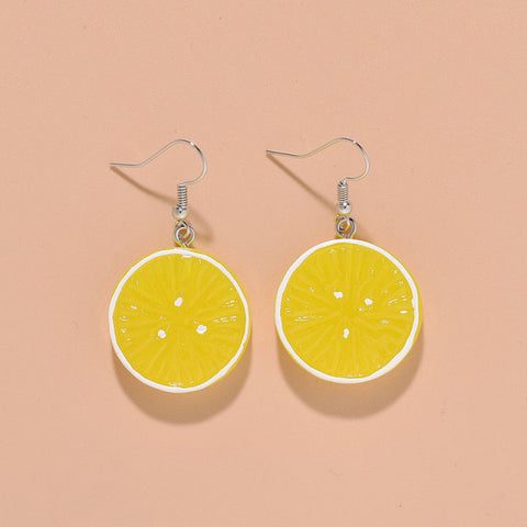 Lovely Fruit Tea Cup Earrings Creative Funny CrystalJewelry personality