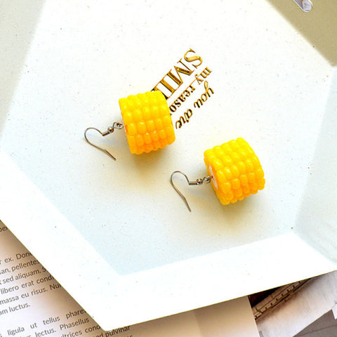 Lovely Fruit Tea Cup Earrings Creative Funny CrystalJewelry personality