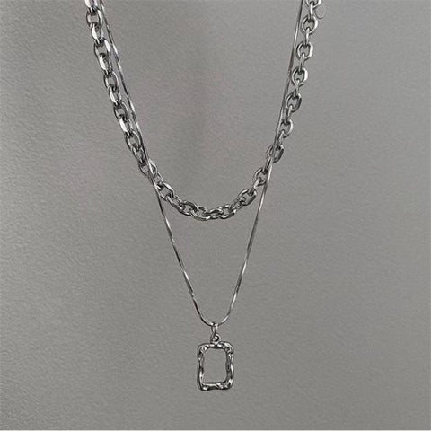 New Senior Fashion Women Pendant Link Chain Metal Heart Party Necklace