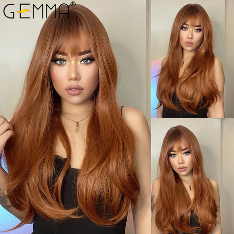 Long Straight Synthetic Wigs for Women Natural Wave Wigs