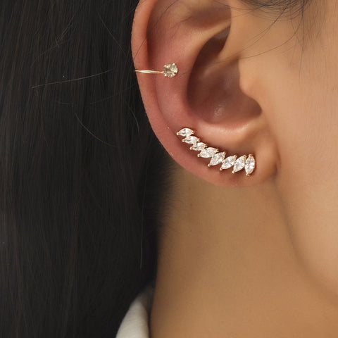 Trendy No Piercing Crystal Rhinestone Ear Cuff Earrings for Women