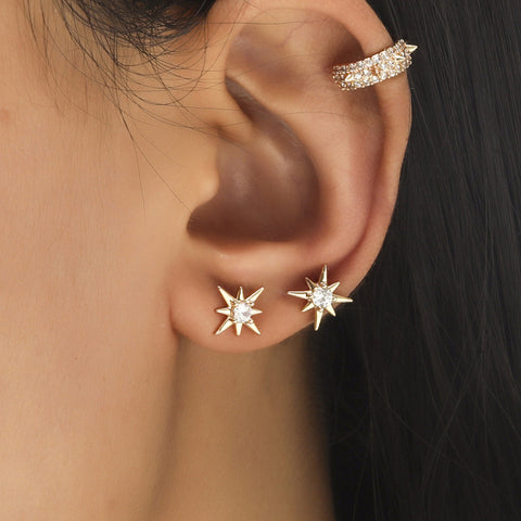 Trendy No Piercing Crystal Rhinestone Ear Cuff Earrings for Women