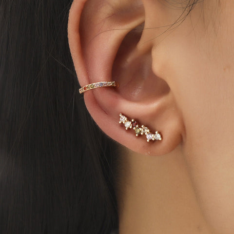 Trendy No Piercing Crystal Rhinestone Ear Cuff Earrings for Women
