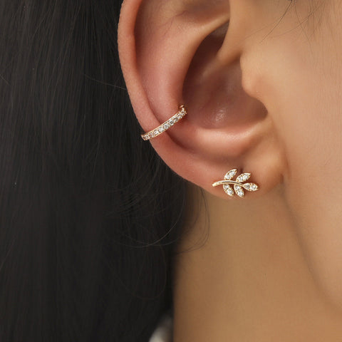 Trendy No Piercing Crystal Rhinestone Ear Cuff Earrings for Women