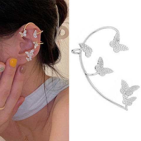 Trendy No Piercing Crystal Rhinestone Ear Cuff Earrings for Women