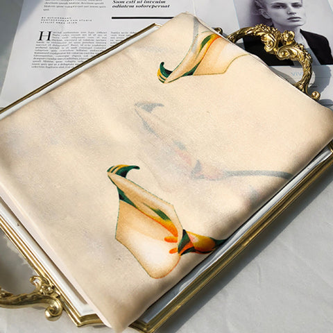 Women Silk Winter Scarf Luxury Design Print Lady Beach Shawl Scarves