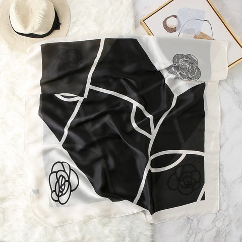 Women Silk Winter Scarf Luxury Design Print Lady Beach Shawl Scarves