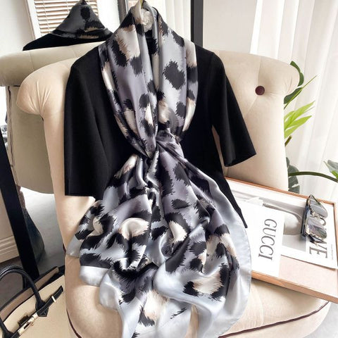 Women Silk Winter Scarf Luxury Design Print Lady Beach Shawl Scarves
