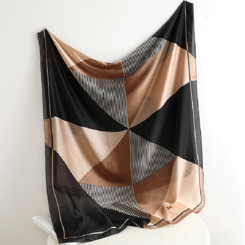 Women Silk Winter Scarf Luxury Design Print Lady Beach Shawl Scarves