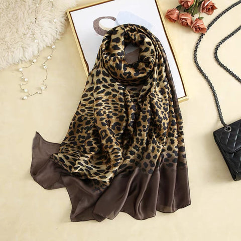 Women Silk Winter Scarf Luxury Design Print Lady Beach Shawl Scarves