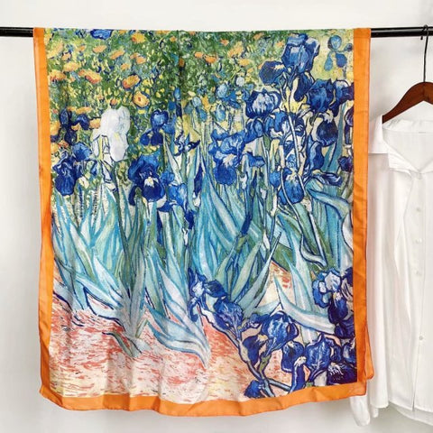 Women Silk Winter Scarf Luxury Design Print Lady Beach Shawl Scarves