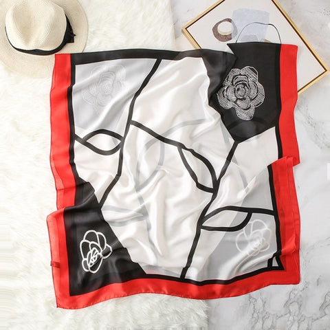 Women Silk Winter Scarf Luxury Design Print Lady Beach Shawl Scarves