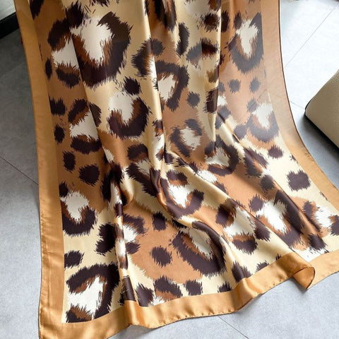 Women Silk Winter Scarf Luxury Design Print Lady Beach Shawl Scarves