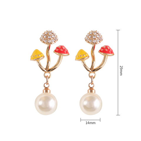 Makersland Unique Earring For Women Cute Mushroom Hoops