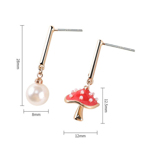 Makersland Unique Earring For Women Cute Mushroom Hoops