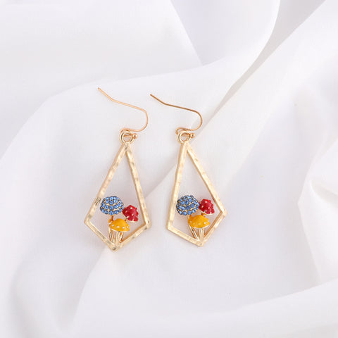 Makersland Unique Earring For Women Cute Mushroom Hoops