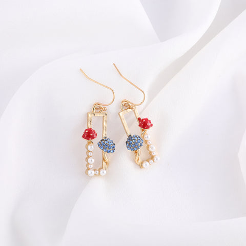 Makersland Unique Earring For Women Cute Mushroom Hoops
