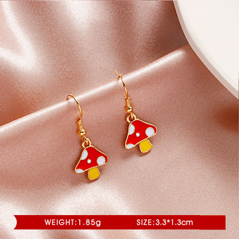 Makersland Unique Earring For Women Cute Mushroom Hoops