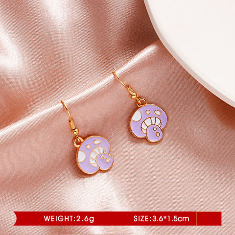 Makersland Unique Earring For Women Cute Mushroom Hoops