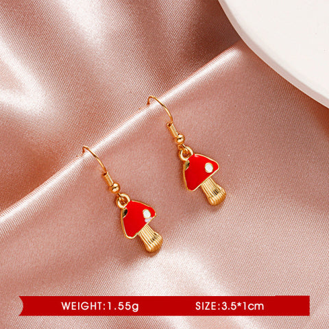 Makersland Unique Earring For Women Cute Mushroom Hoops