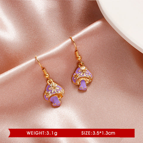 Makersland Unique Earring For Women Cute Mushroom Hoops