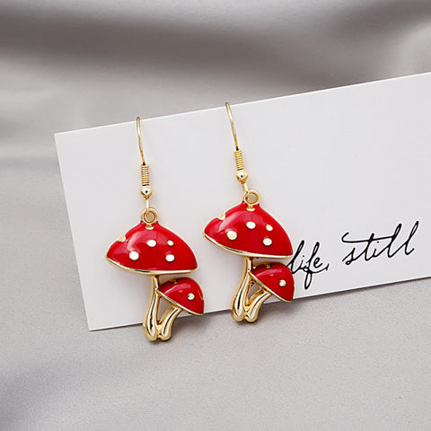 Makersland Unique Earring For Women Cute Mushroom Hoops