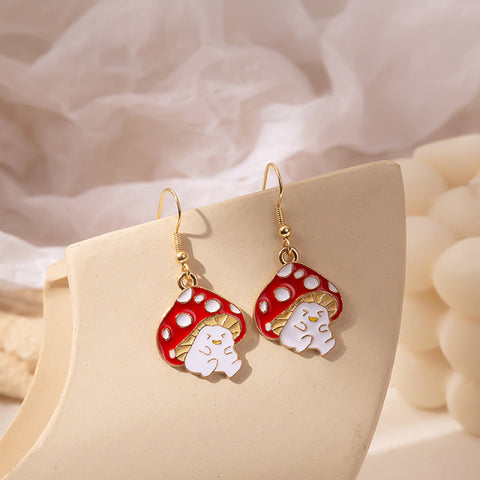 Makersland Unique Earring For Women Cute Mushroom Hoops