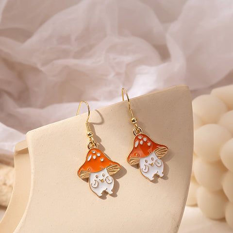 Makersland Unique Earring For Women Cute Mushroom Hoops