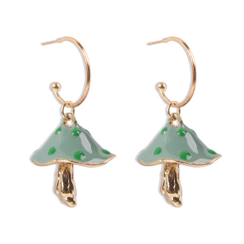 Makersland Unique Earring For Women Cute Mushroom Hoops
