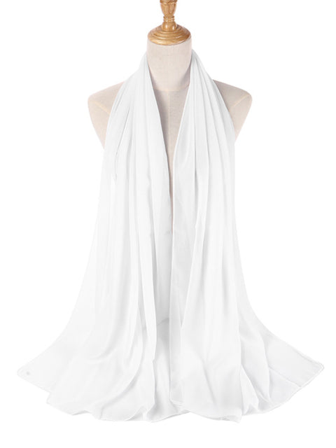 Women Solid Color Hijab Scarf Wrap Islamic Shawls Headband Muslim