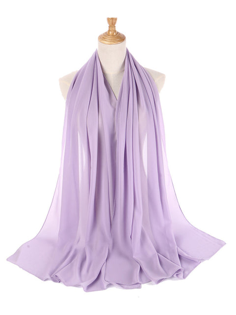 Women Solid Color Hijab Scarf Wrap Islamic Shawls Headband Muslim