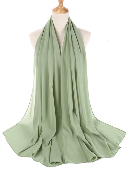 Women Solid Color Hijab Scarf Wrap Islamic Shawls Headband Muslim