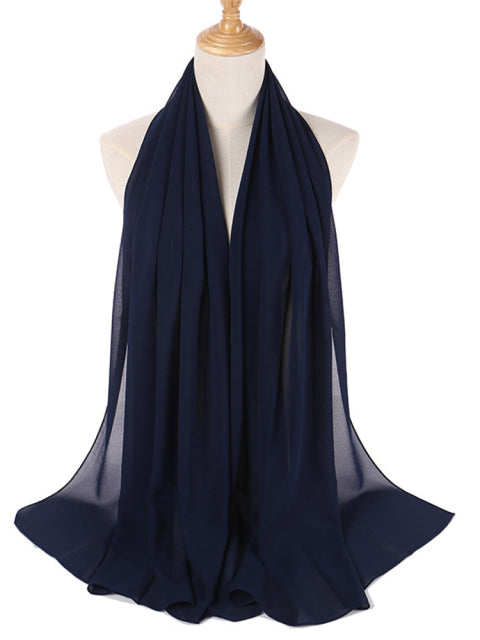 Women Solid Color Hijab Scarf Wrap Islamic Shawls Headband Muslim