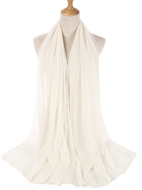 Women Solid Color Hijab Scarf Wrap Islamic Shawls Headband Muslim