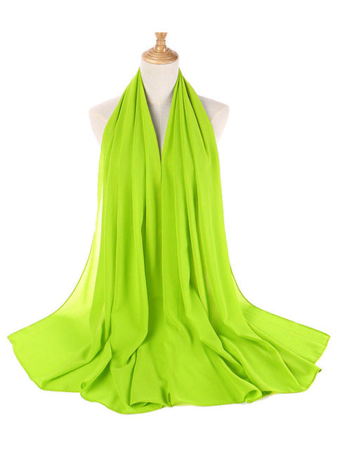 Women Solid Color Hijab Scarf Wrap Islamic Shawls Headband Muslim