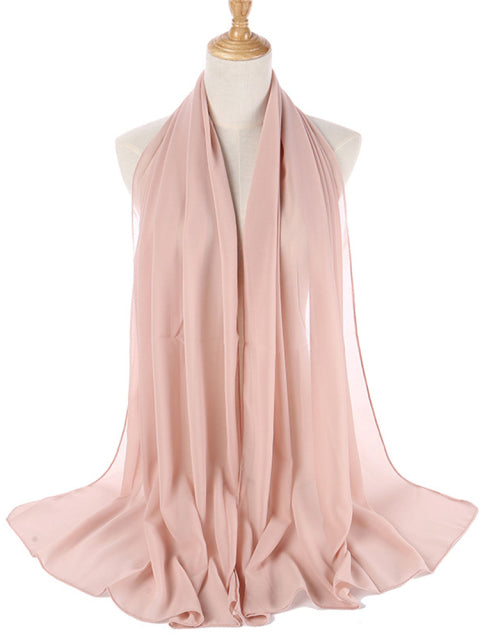 Women Solid Color Hijab Scarf Wrap Islamic Shawls Headband Muslim